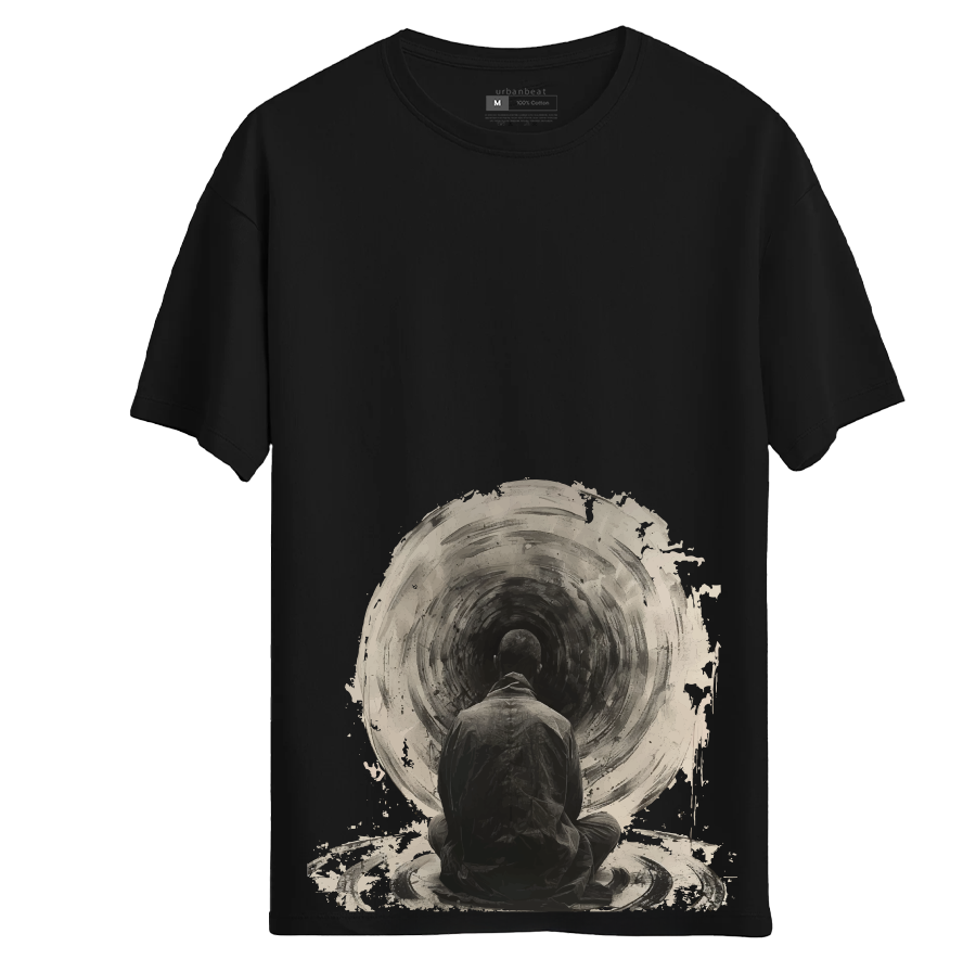 Erkek Oversize Black Hole T-shirt