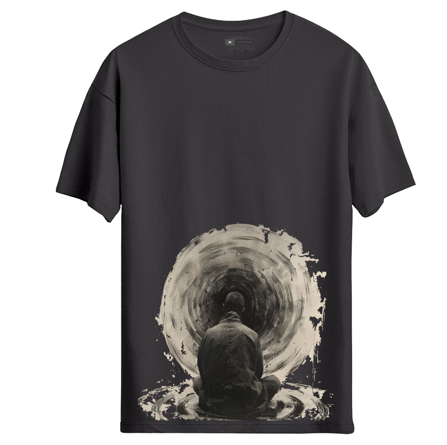 Erkek Oversize Black Hole T-shirt